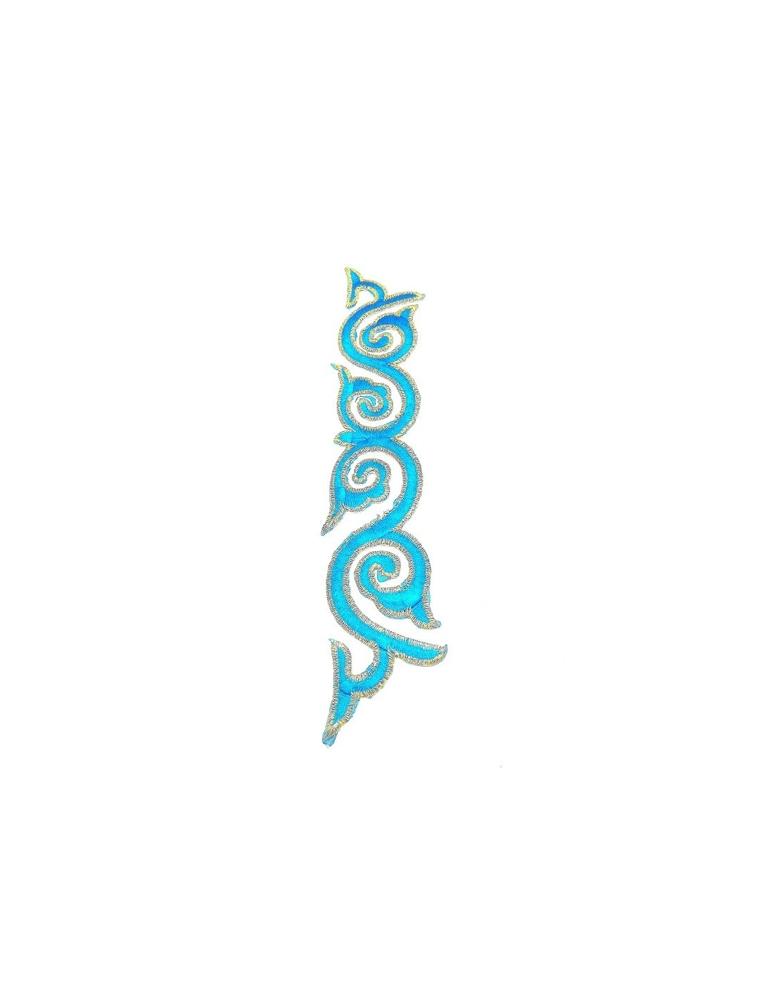 Applicazione in Tessuto ricamato Aqua cm 24x4.5 - 1PZ