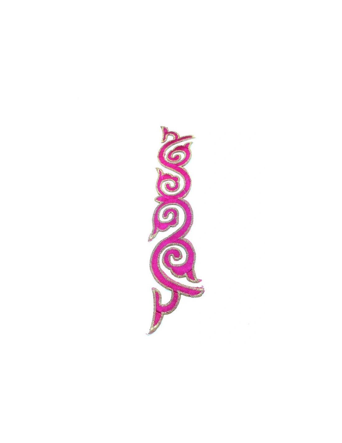 Applicazione in Tessuto ricamato Fuchsia cm 24x4.5 - 1PZ