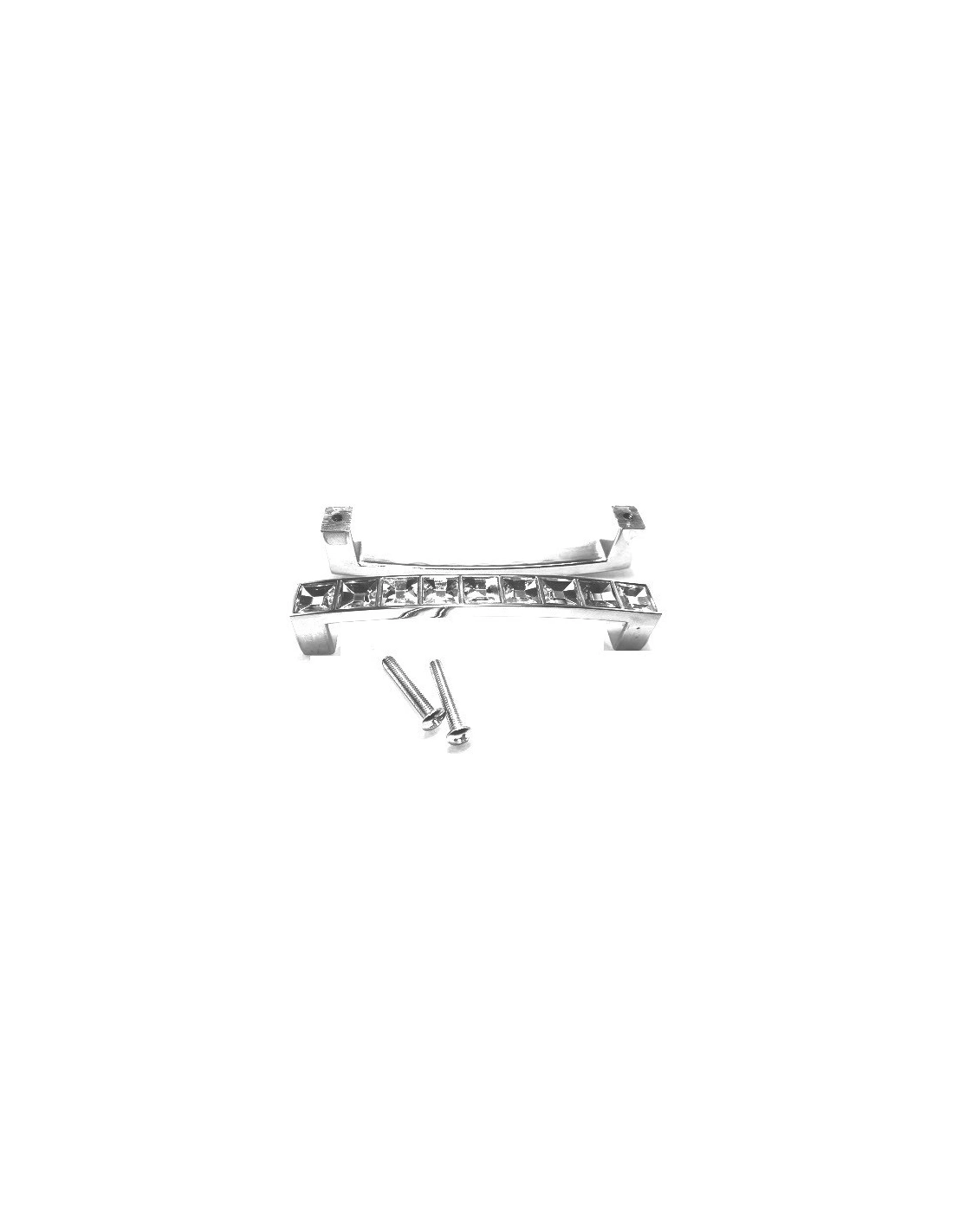 Maniglia con Strass cm 10,7 x 2,3 x 1,3 Crystal/Silver - 1PZ - Accessori Arredamento
