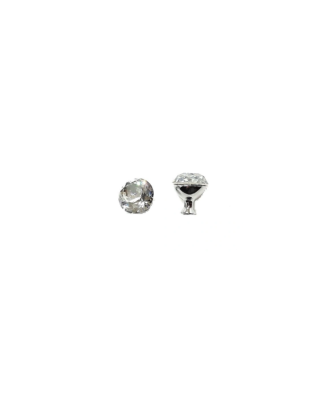 Knobs with Strass 25 mm Crystal / Silver - 1PZ - Home