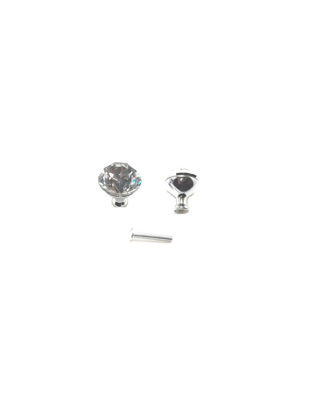 Pomelli con Strass mm 25 Crystal/Silver - 1PZ - Home
