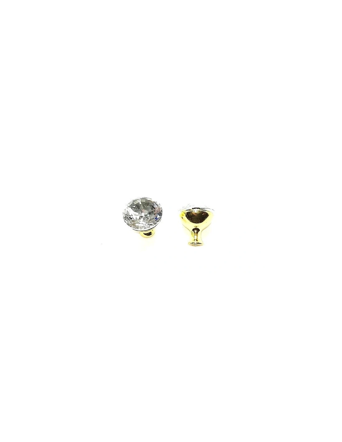 Pomelli con Strass mm 25 Crystal/Gold - 1PZ - Home