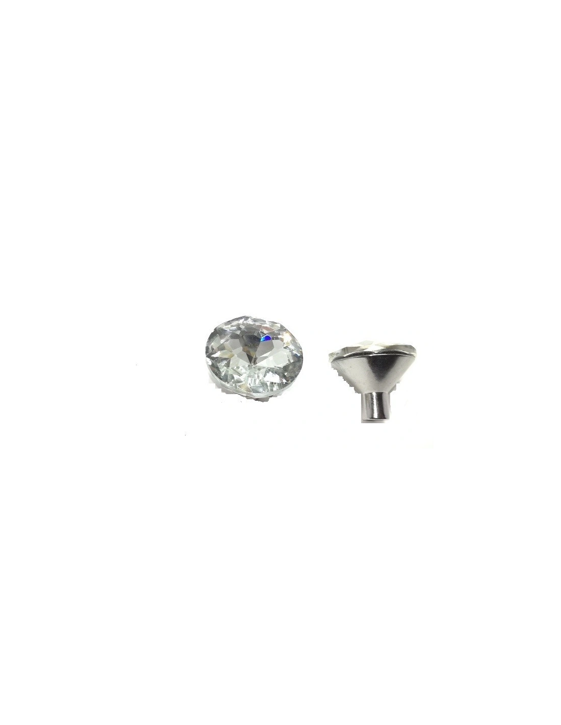 Knobs with Strass 30 mm Crystal / Silver - 1PZ - Home