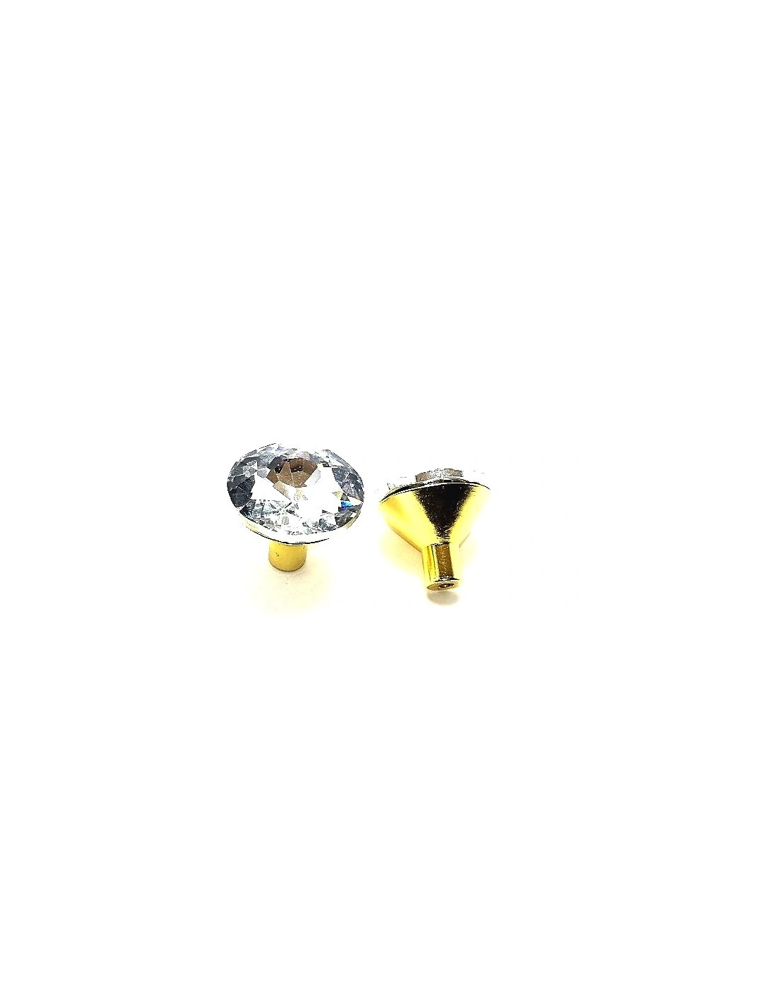 Knobs with Strass 30 mm Crystal / Gold - 1PZ - Home