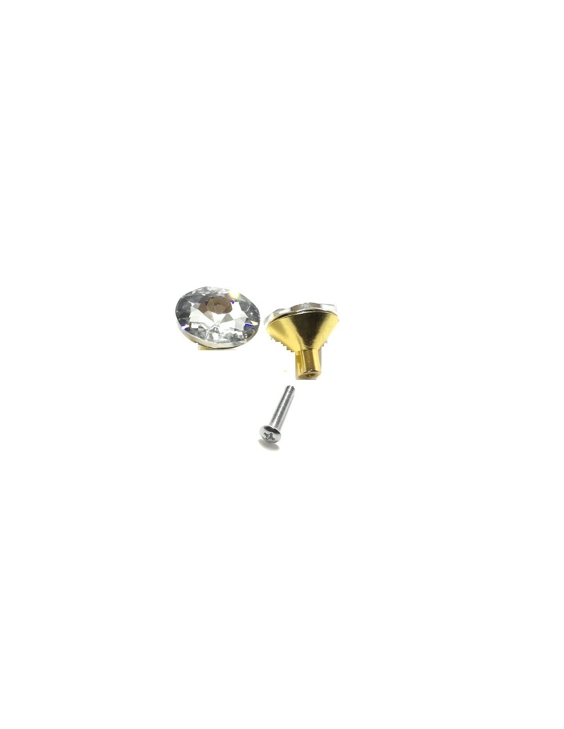 Pomelli con Strass mm 30 Crystal/Gold - 1PZ - Home