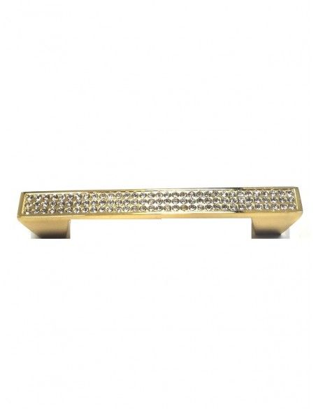 Maniglia con Strass cm 11,7 x 2,0 x 1,2 Crystal/Gold - 1PZ - Home