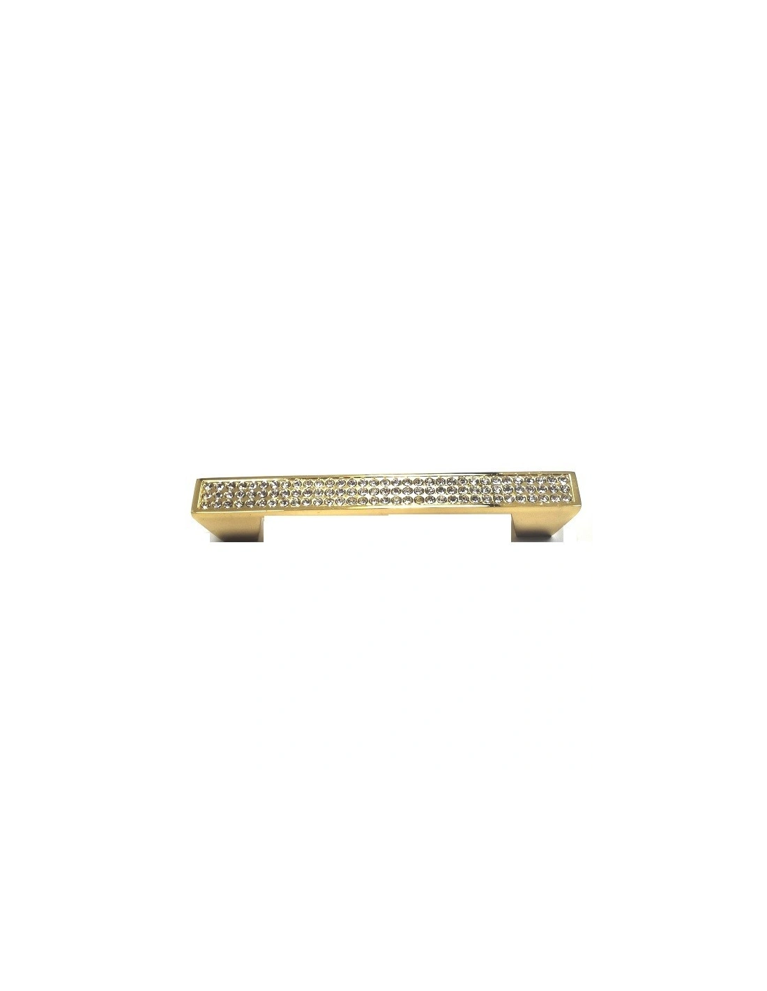 Handle with Strass 11.7 x 2.0 x 1.2 Crystal / Gold - 1PZ - Home
