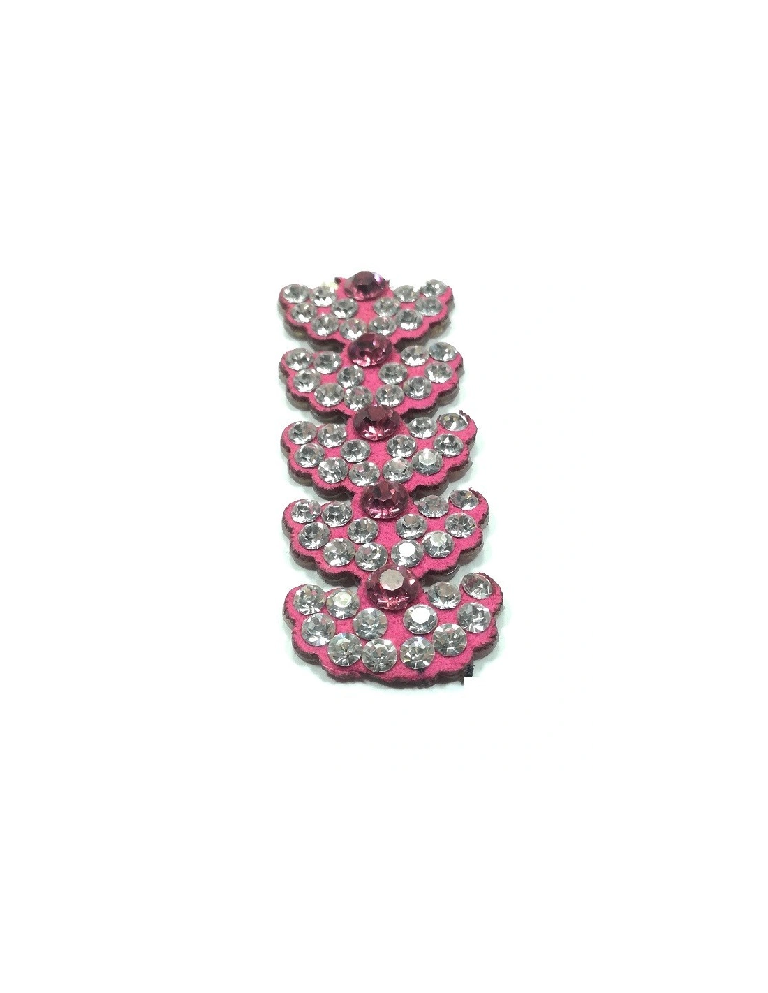 Bordura Strass Gioiello Termoadesiva cm. 2,0 Crystal/Rose - 20 CM - Catene strass