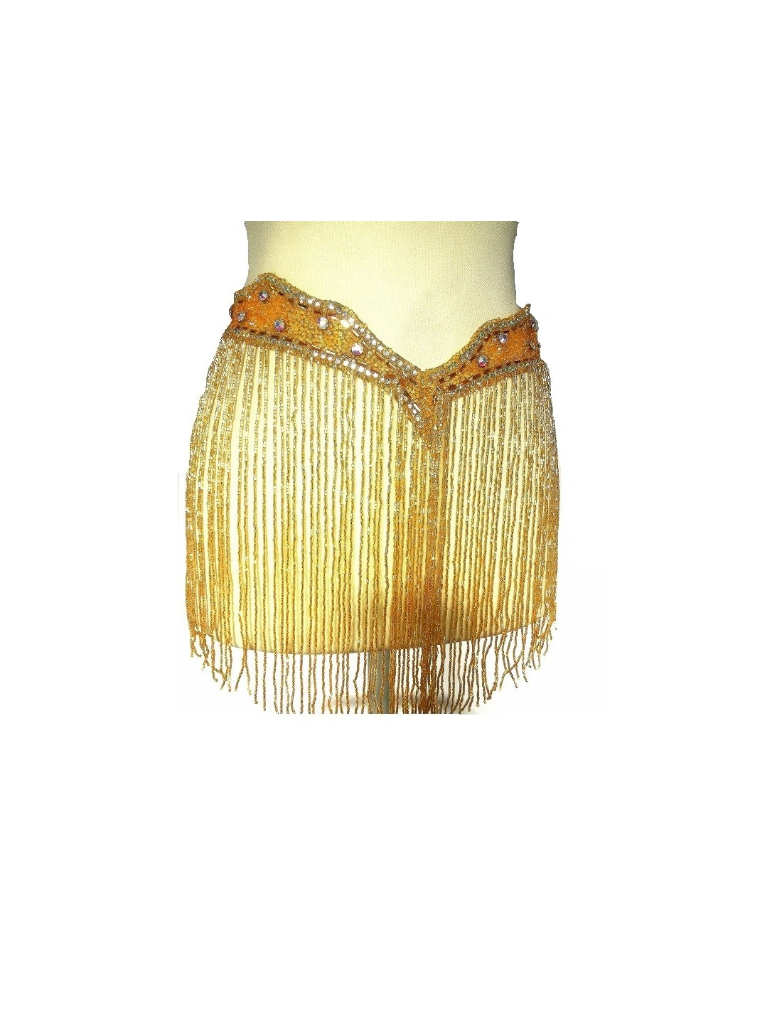 Frangia Monofacciale a Cannette con Bordo Strassato  cm. 65x29 Gold- 1PZ