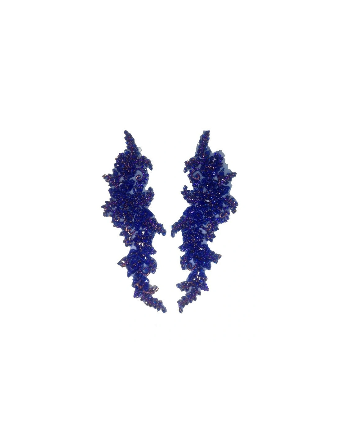 Application Sapphire Strass on Blue tulle 37.5x10.5 cm - 1PC - DECORATIONS FOR CLOTHES