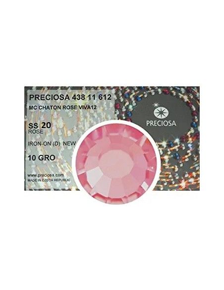 Strass Preciosa Termoadesivo ss 20 Rose - 1440 pz Rhinestones Hotfix