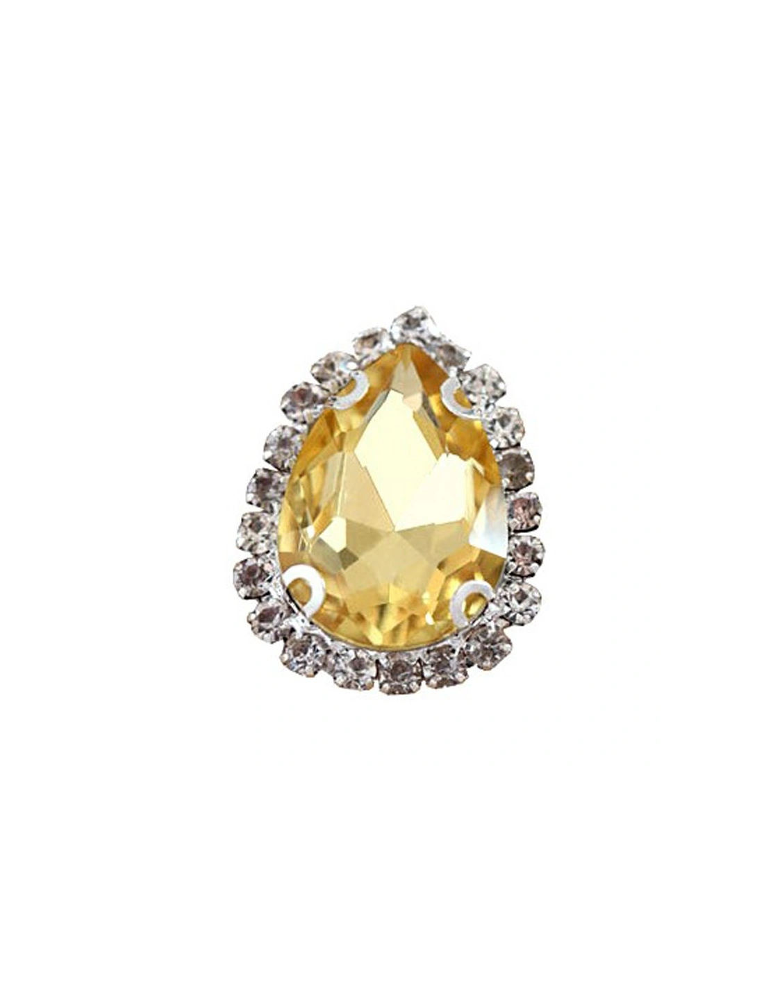 Drop stone setting 1,8X2,5 cm  Lt. Col. Topaz-Silver