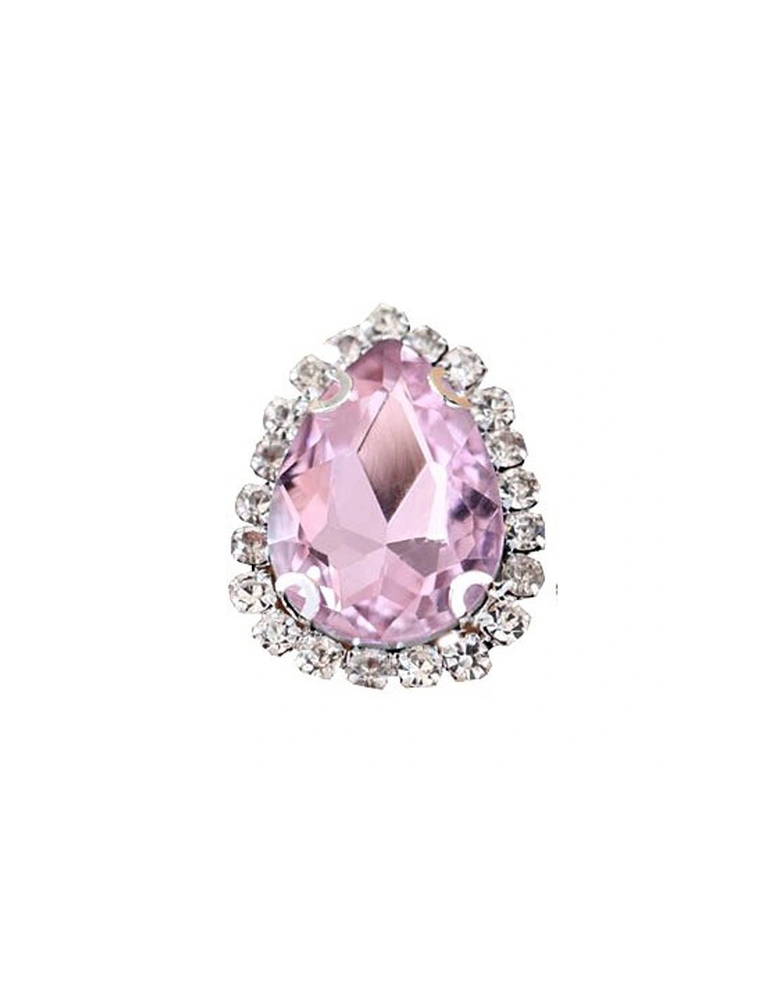 Drop stone setting 1,8X2,5 cm  Lt. Rose-Silver