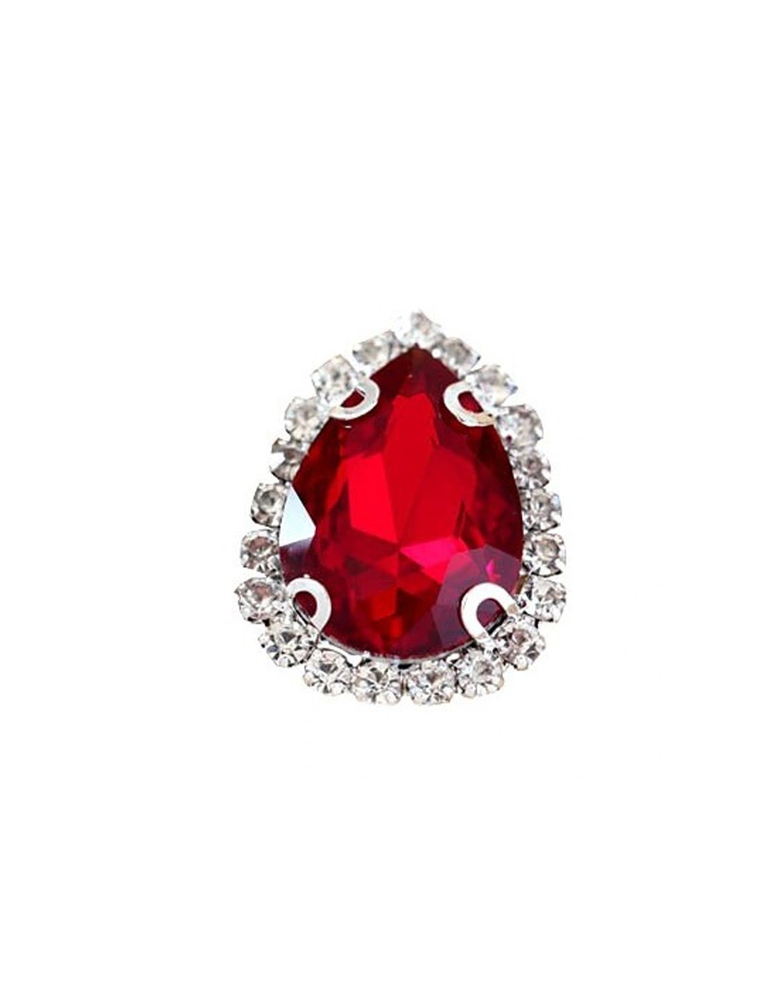 Drop stone setting 1,8X2,5 cm  Lt. Siam-Silver