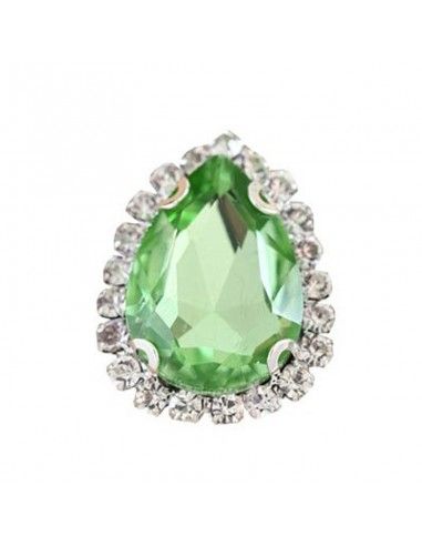 Drop stone setting 1,8X2,5 cm Peridot-Silver