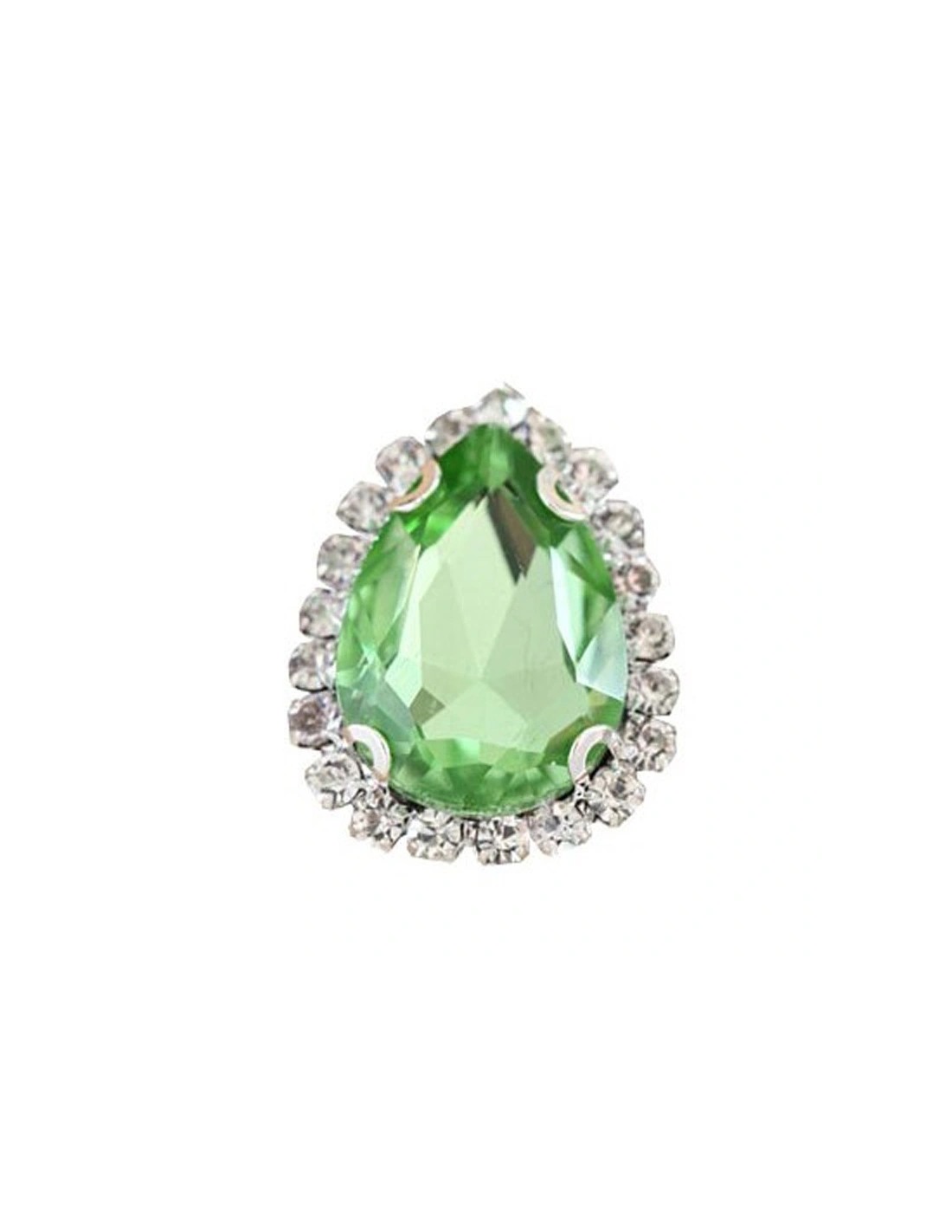 Drop stone setting 1,8X2,5 cm Peridot-Silver