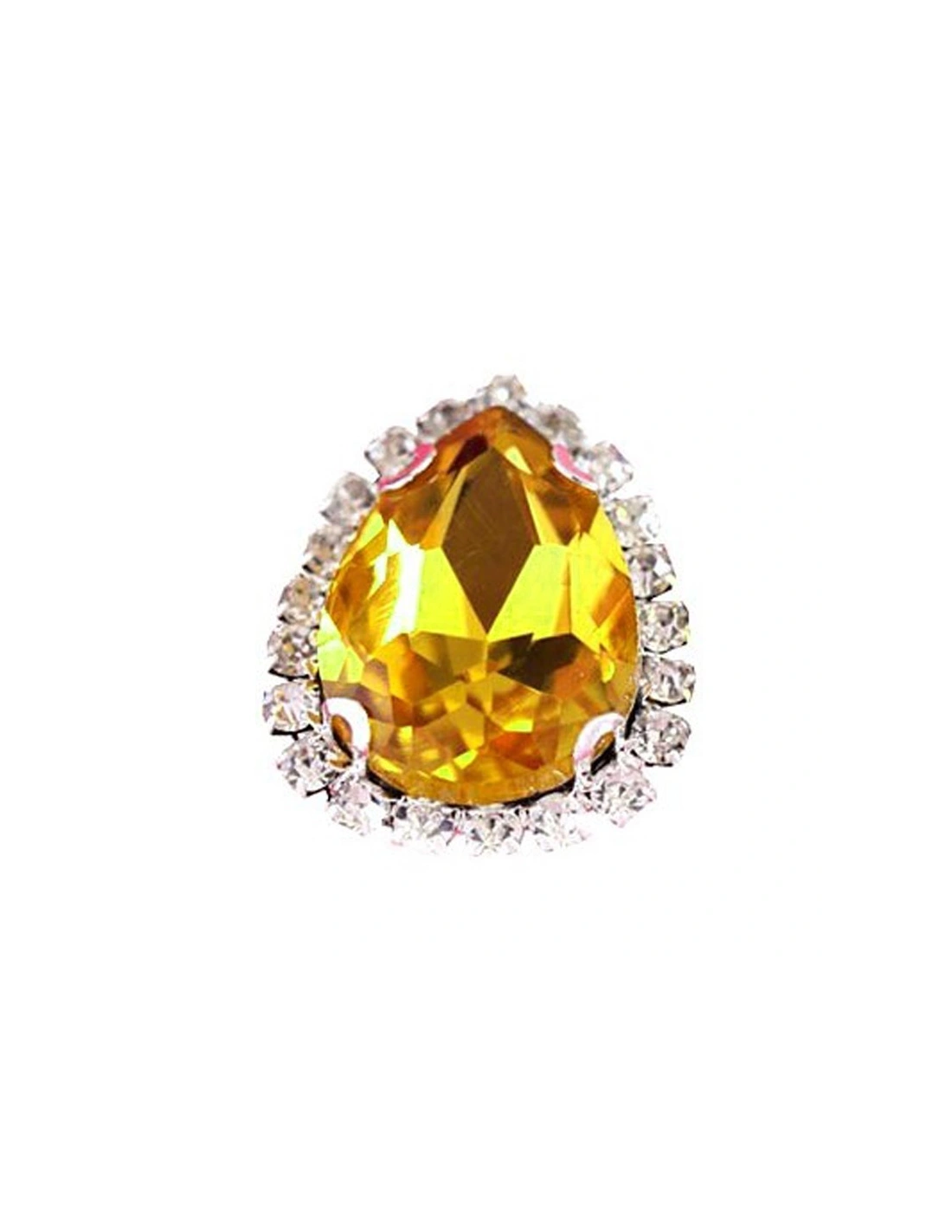 Drop stone setting 1,8X2,5 cm Topaz-Silver