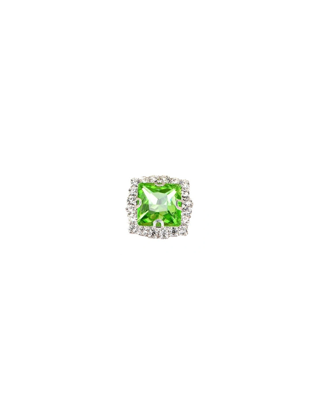 Square Stone setting  1,8X1,8 cm Peridot-Silver