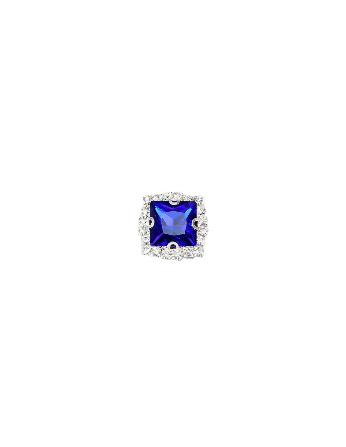 Pietra con castone  Quadrata cm 1,8X1,8 Sapphire-Silver