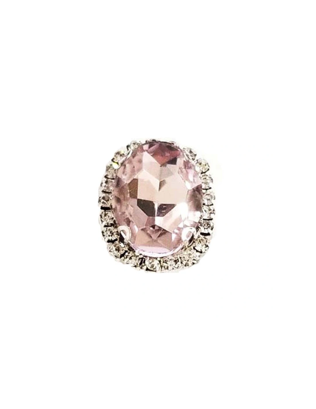 Oval Stone setting 1,8X2,3 cm Light Rose-Silver