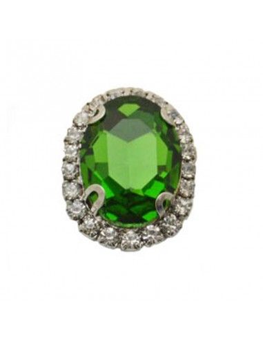 Pietra con castone Ovale cm 1,8X2,3 Peridot-Silver