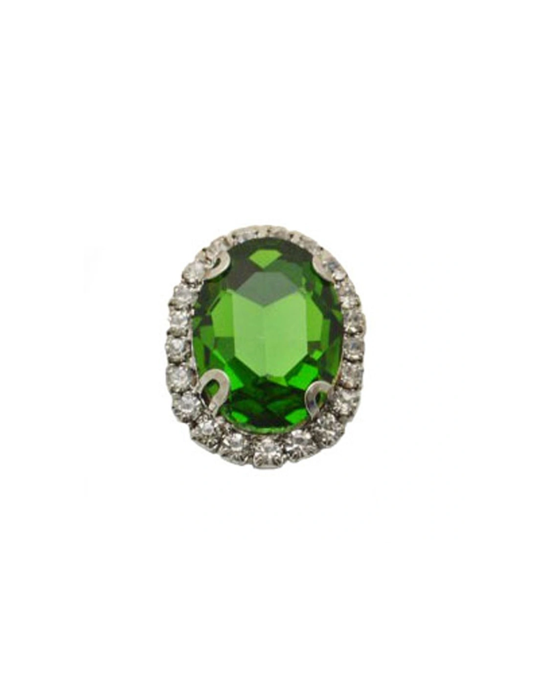 Pietra con castone Ovale cm 1,8X2,3 Peridot-Silver