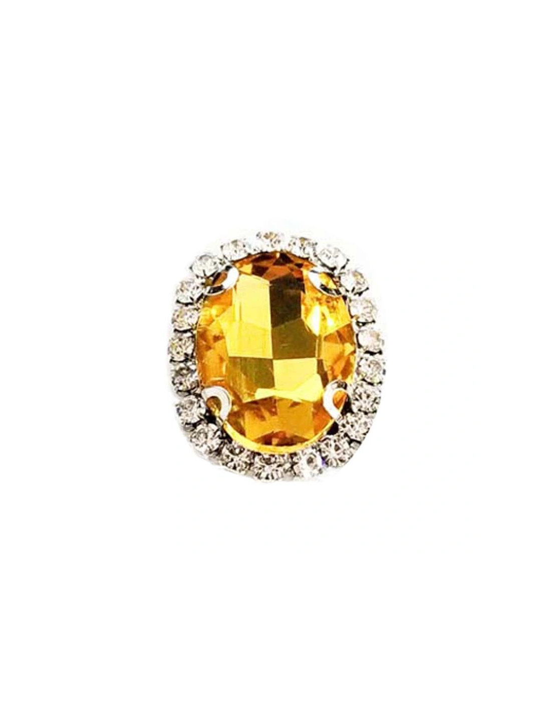 Oval Stone setting 1,8X2,3 cm Topaz-Silver