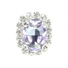 Oval Stone setting cm 1,9x2,3 Violet-Silver