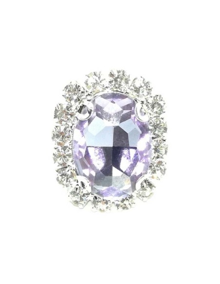 Pietra con castone Ovale cm 1,9x2,3 Violet-Silver