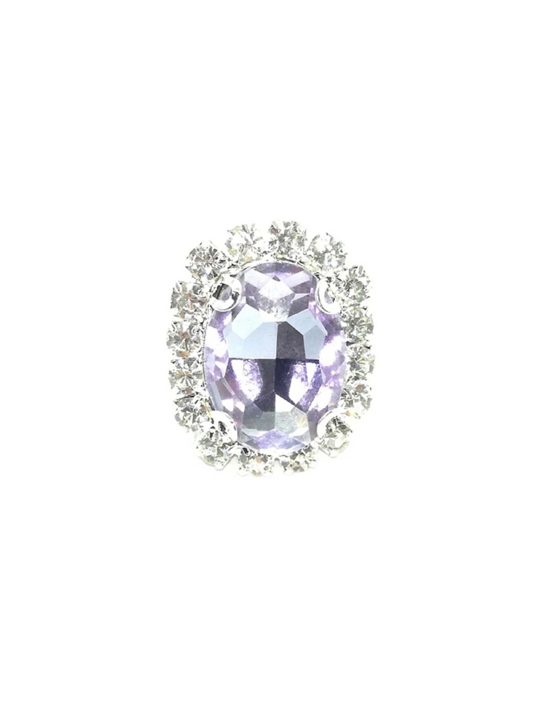 Pietra con castone Ovale cm 1,9x2,3 Violet-Silver
