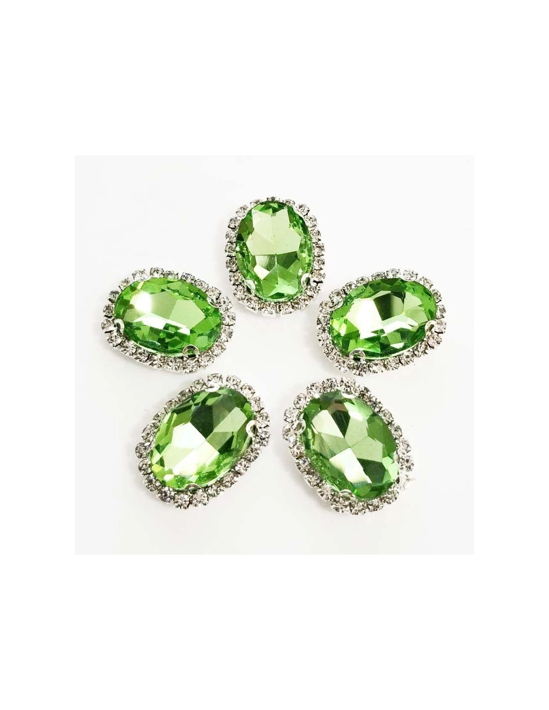 Oval Stone setting cm 2,5x3,5 Peridot-Silver
