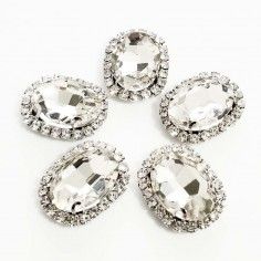 Pietra con castone Ovale cm 2,5x3,5 Crystal-Silver 2