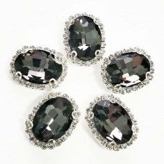 Oval Stone 1.9x2.3 cm Black... 2