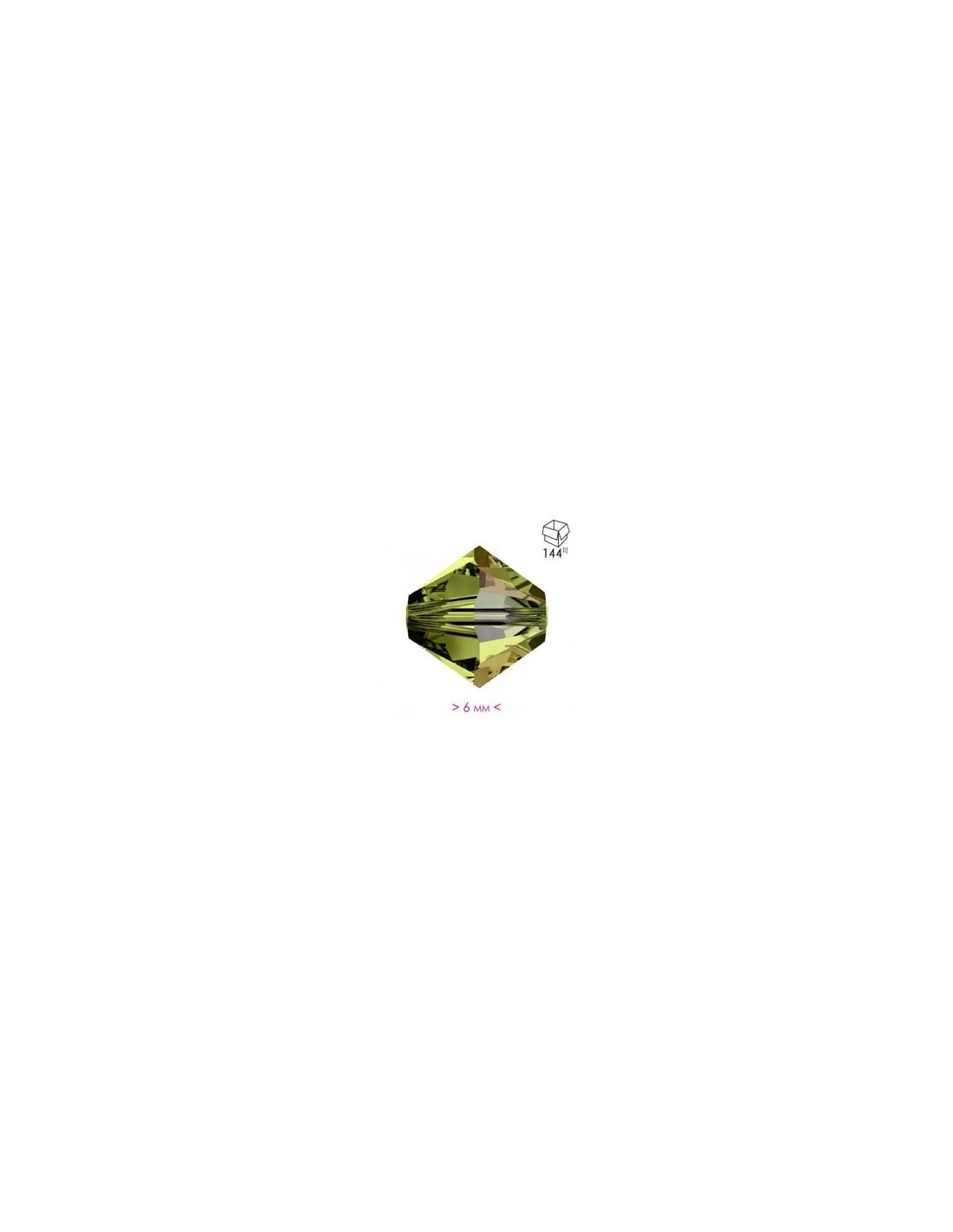 Bicono in Cristallo mm 6 Olivine AB - 144PZ