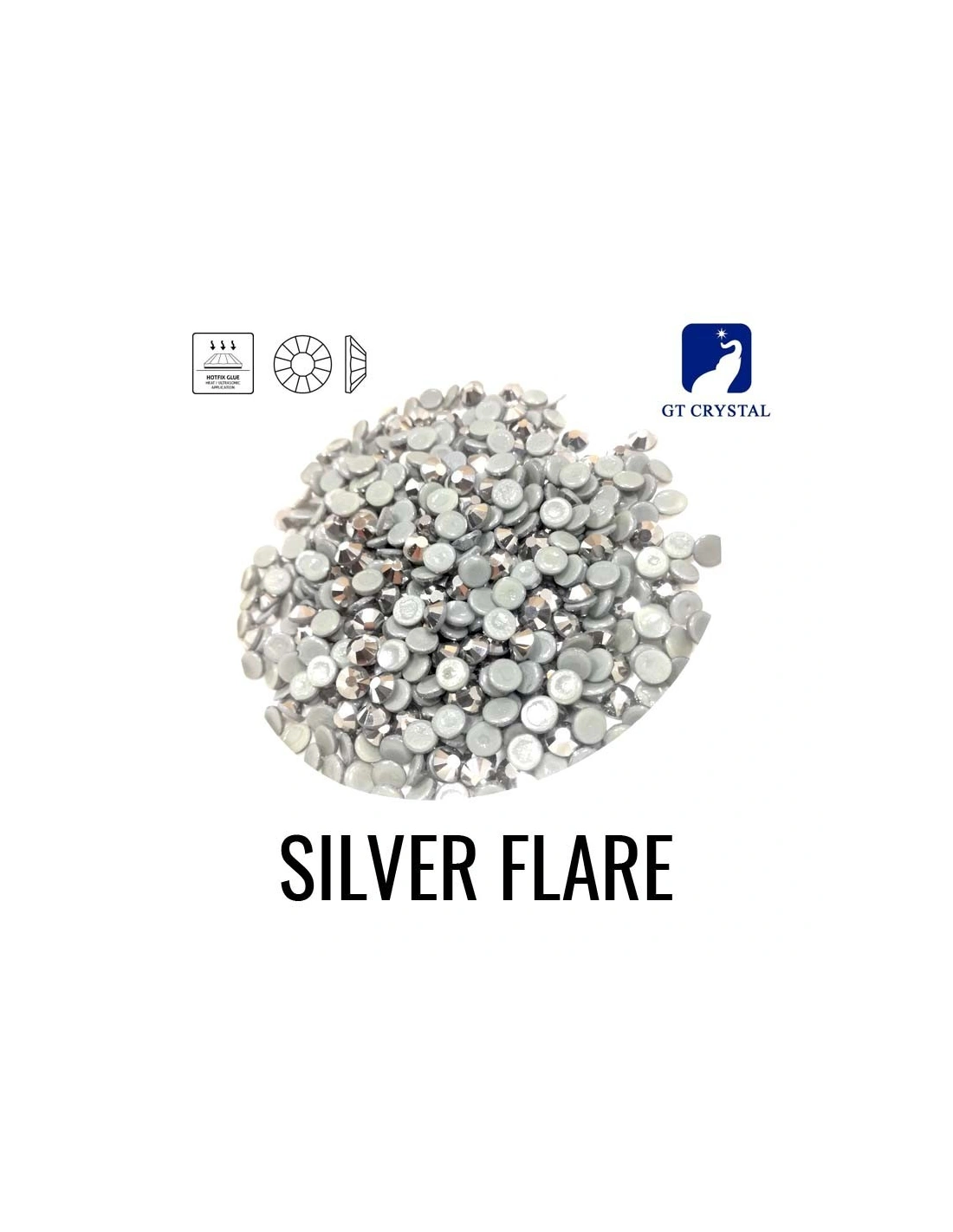 Strass GT Crystal Termoadesivo ss 20 Silver Flare - 144PZ Rhinestones Hotfix