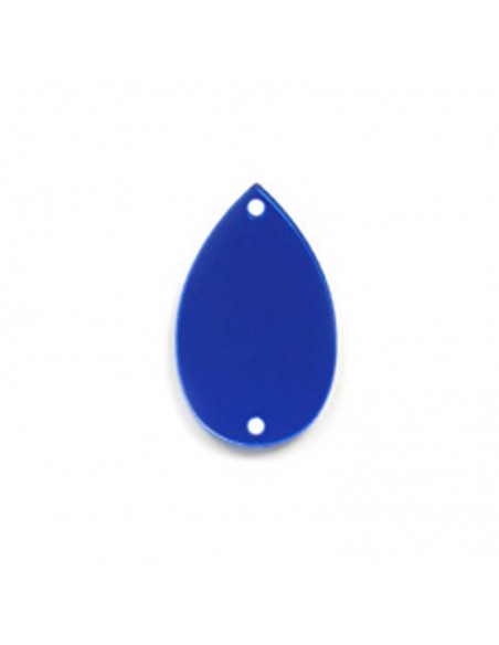 Sew on Mirrors Drop Blu 28x17 mm