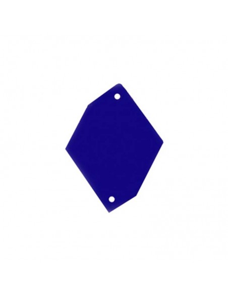 Specchietto da cucire  in acrilico Rombo sei lati mm 24x34 blu Specchietto da cucire  in acrilico Rombo sei lati mm 24x34 blu