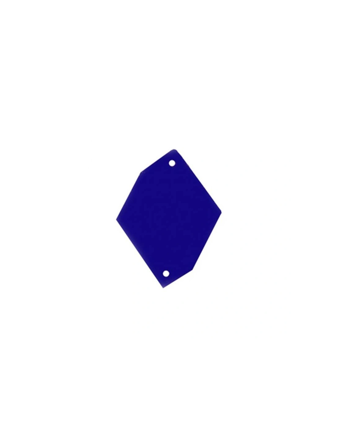 Sew on Mirrors Rhombus with six sides  24x34 mm Blue