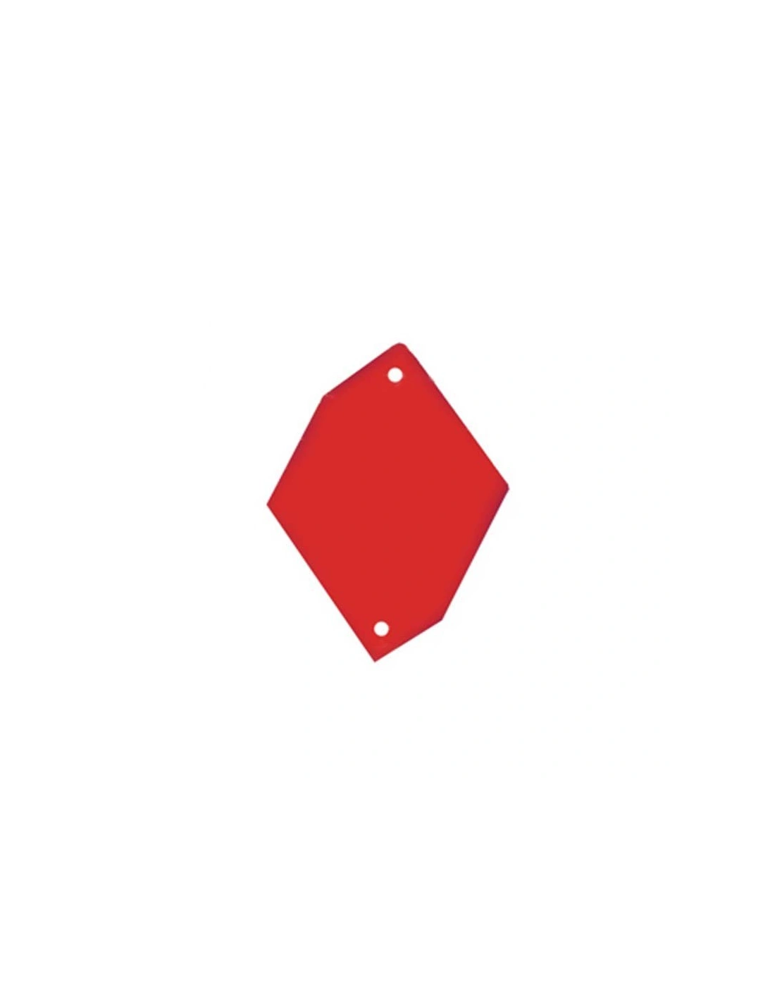 Sew on Mirrors Rhombus with six sides  24x34 mm Red
