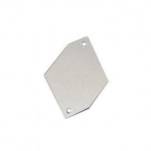 Sew on Mirrors Rhombus with six sides 20x30 mm Silver