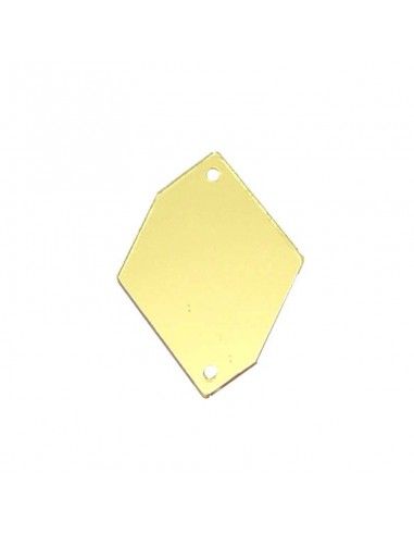 Specchietto da cucire  in acrilico Rombo sei lati mm 20x30 oro Specchietto da cucire  in acrilico Rombo sei lati mm 20x30 oro