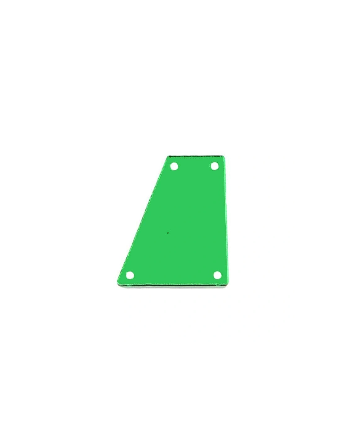 Specchietto da cucire  in acrilico trapezio mm 27x28 verde
