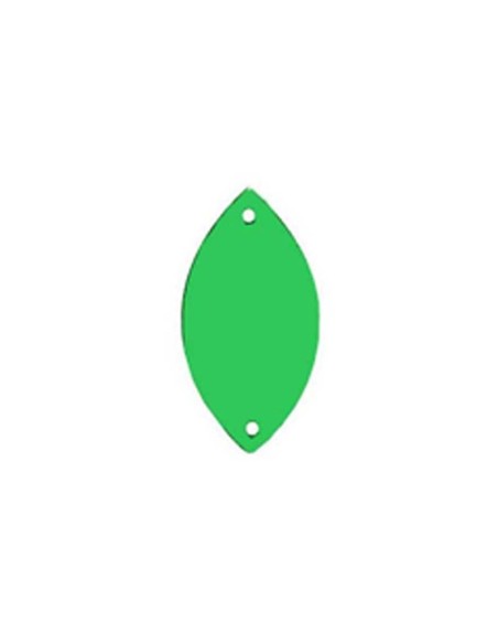 Sew on Mirrors Shuttle 15x30 mm Green