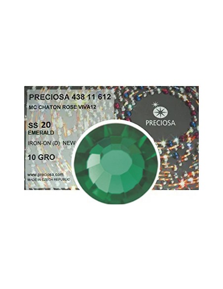 Strass Preciosa Termoadesivo ss 20  Emerald- 1440 pz Rhinestones Hotfix