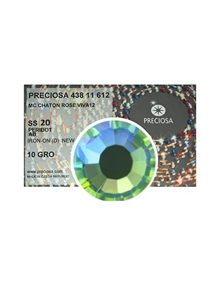 Strass Preciosa Termoadesivo ss 20  Peridot AB - 1440 pz Rhinestones Hotfix