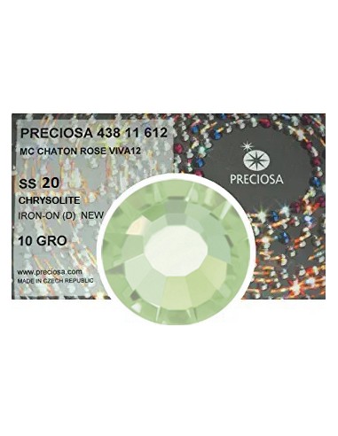 Strass Preciosa Termoadesivo ss 20  Chrysolite- 1440 pz Rhinestones Hotfix