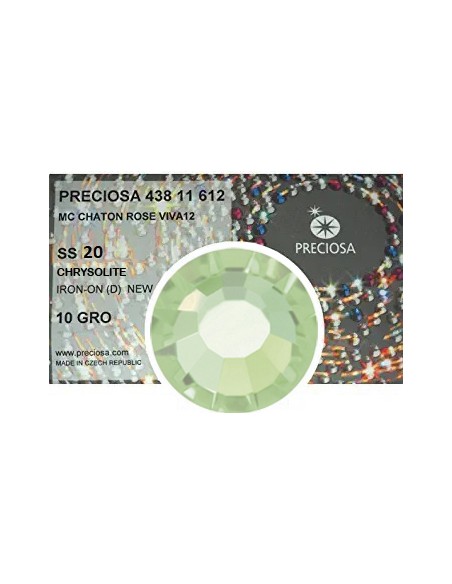 Strass Preciosa Termoadesivo ss 20  Chrysolite- 1440 pz Rhinestones Hotfix Strass Preciosa Termoadesivo ss 20  Chrysolite- 1440 pz Rhinestones Hotfix
