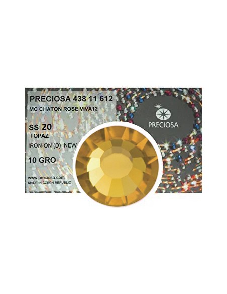 Strass Preciosa Termoadesivo ss 20  Topaz - 1440 pz Rhinestones Hotfix