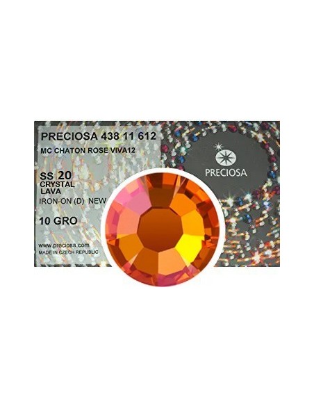 Preciosa Rhinestones  Strass Hotfix ss 20  Crystal  Lava - pack 1440 pcs