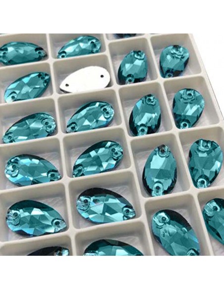 Pack Stone sew on Drop mm 18x10,5 Blue Zircon Pack Stone sew on Drop mm 18x10,5 Blue Zircon